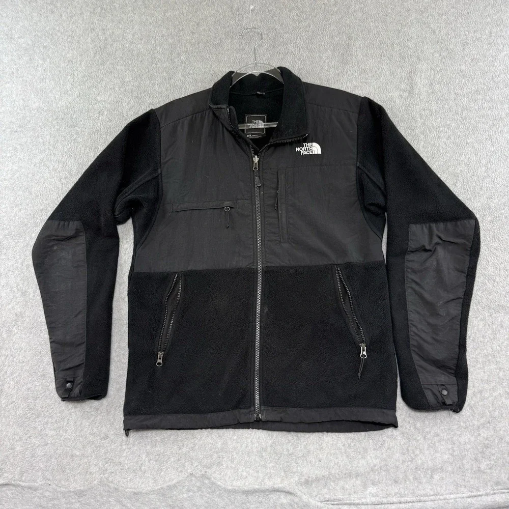 North Face Denali Jacket Mens Small Black Polartec Fleece Full Zip Coat Hiking
